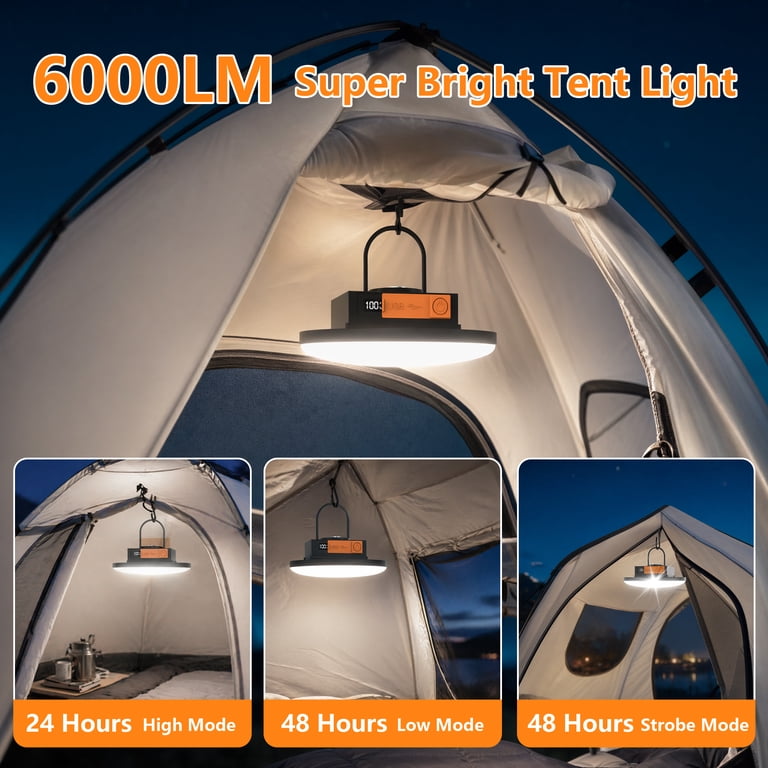 COSJM 6000LM LED Camping Light, Rechargeable Power Bank photo 3