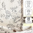 thumbnail image 4 of Linen Kitchen Curtains Floral Tier Curtains 36 Inch Farmhouse Botanic Cafe Curtains Small Window Curtains Rustic Half Window Curtains for Living Room Bathroom Laundry 2 Panels Black on Beige, 4 of 6