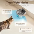 thumbnail image 3 of Fuente de agua Cat Voluas de acero inoxidable de 3,2 litros con filtro, 3 of 7
