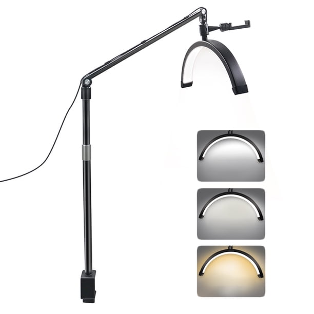 Luz de video LED de escritorio ANDOER HD-M30X de 36 W con relleno en forma de media luna