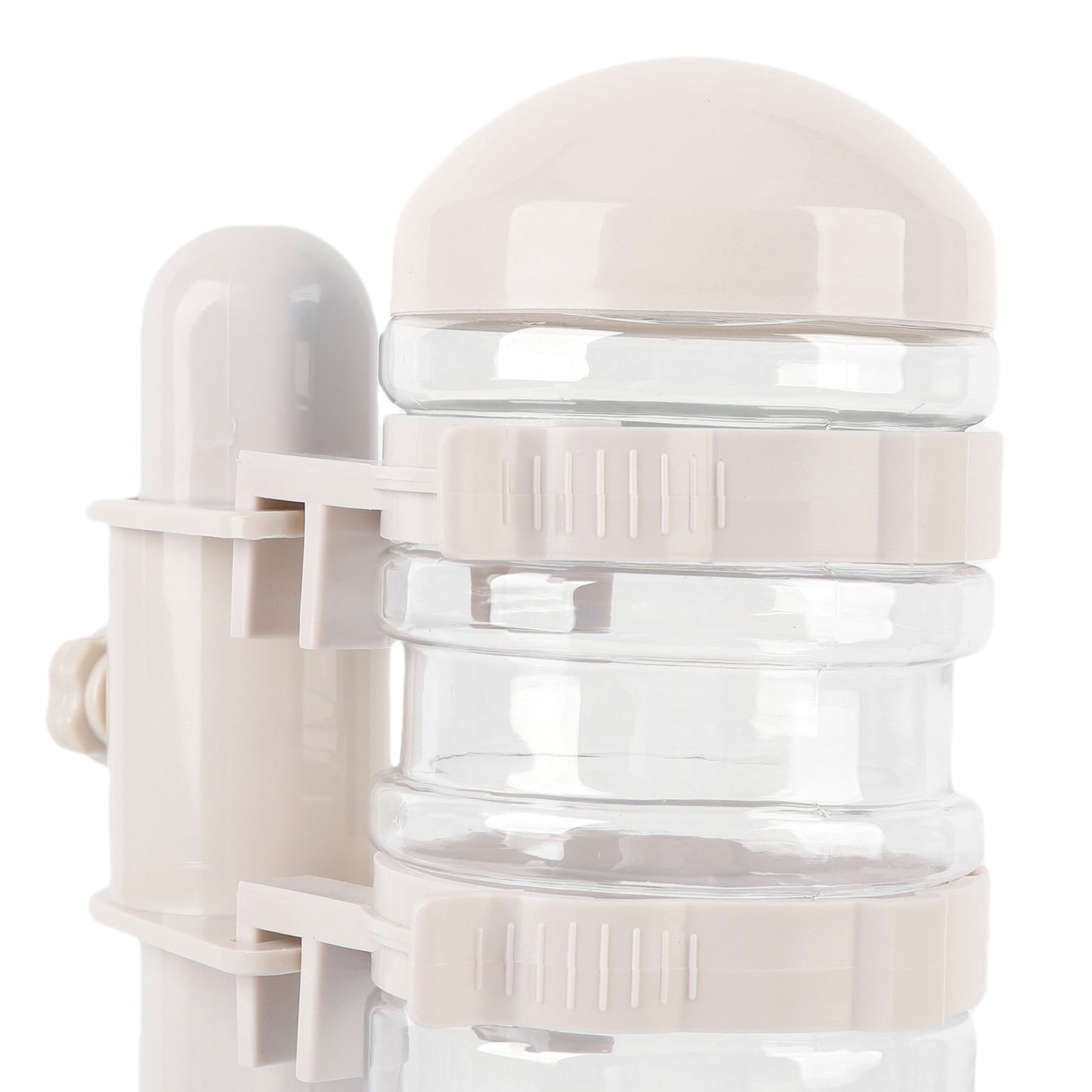 LAZIOEGR Pet Standing Water Dispenser, Height Adjustable 500ml (16.9 oz) Capacity Automatic Feeder for Puppy & Cat, Leakproof Removable Tank Design in Beige