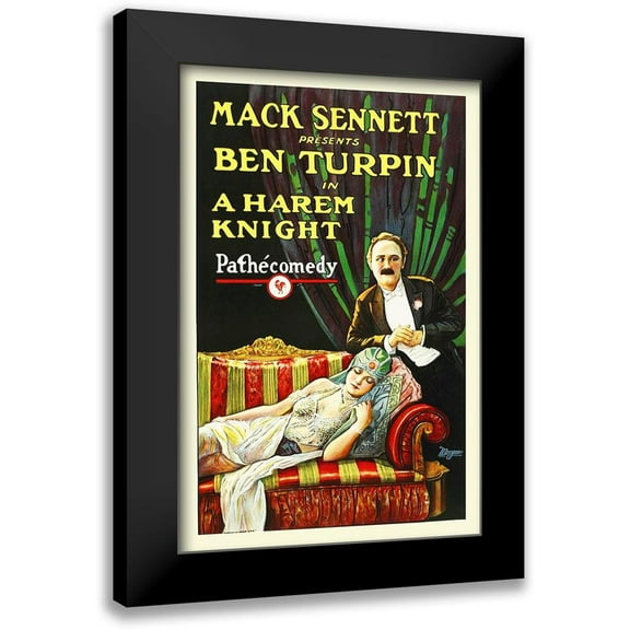 Hollywood Photo Archive 11x14 Black Modern Framed Museum Art Print Titled - A Harem Knight with Ben Turpin, 1926