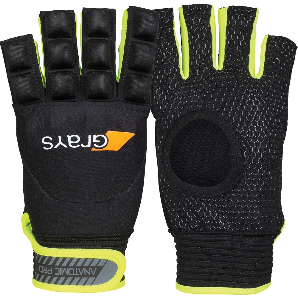 Grays Adult Anatomic Pro Left Hand Field Hockey Glove Black/Neon Yellow M