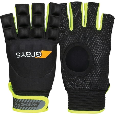 Grays Adult Anatomic Pro Left Hand Field Hockey Glove Black/Neon Yellow XS