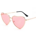 thumbnail image 4 of Womens Heart Shaped Sunglasses Peach Heart Design Metal Frame Eyewear Fashion AC Lenses Trendy Eyewear Fashion, 4 of 6