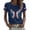 Navy, variant on Tshirt Women British Print Short Sleeve Round Neck Casual Comfortable for Ladies Fashion Apparel Basic Tees
