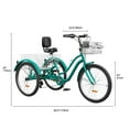 Dextrus 7-Speed 24-Inch Tricycle, 3-Wheel Adult Cruiser Bike, Low Step ...