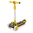 thumbnail image 3 of 3-Wheel Ride On Scooter with Buildable Blocks and PU Flashing Wheels, Folding Kick Scooter with 5 Position Adjustable Height and Footbrake, Thickened Aluminum Portable Scooter for Outdoor, Yellow, 3 of 7