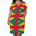 thumbnail image 2 of Vestido holgado de manga larga con bolsillo y bandera de Granada para mujer, 2 of 6