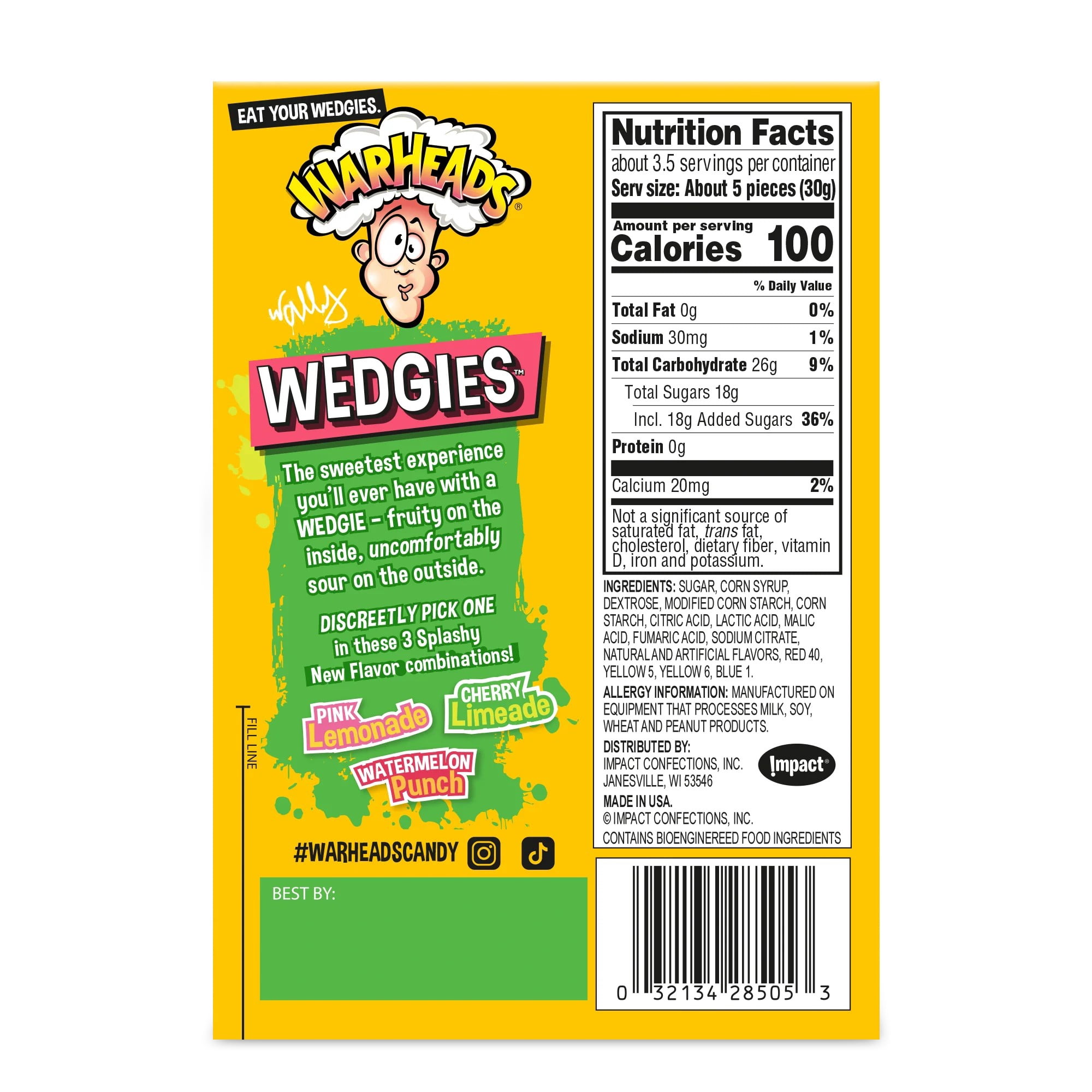 WarHeads Sour Wedgies 3.5 oz. Theater Box (Pack of 12)