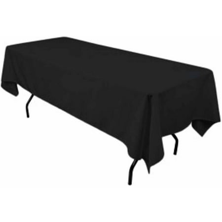 

CintBllTer 60 Wide by 144 Long Rectangular Polyester Poplin Tablecloth Black