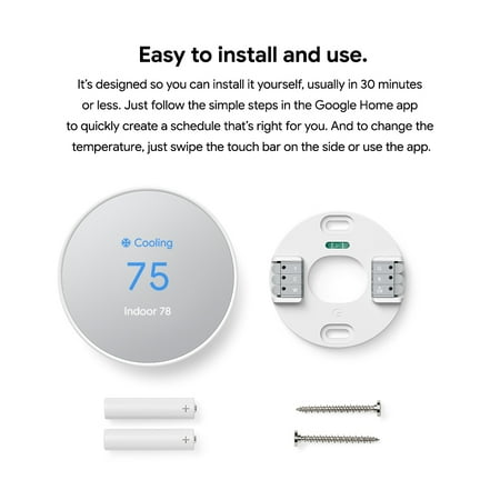Google - Nest Smart Programmable Wifi Thermostat - Fog