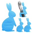 thumbnail image 2 of Cutlery Storage Bag Easter Bunny Cutlery Set Knife and Fork Bag Happy Easter Decorative Tableware Accessories, 2 of 5