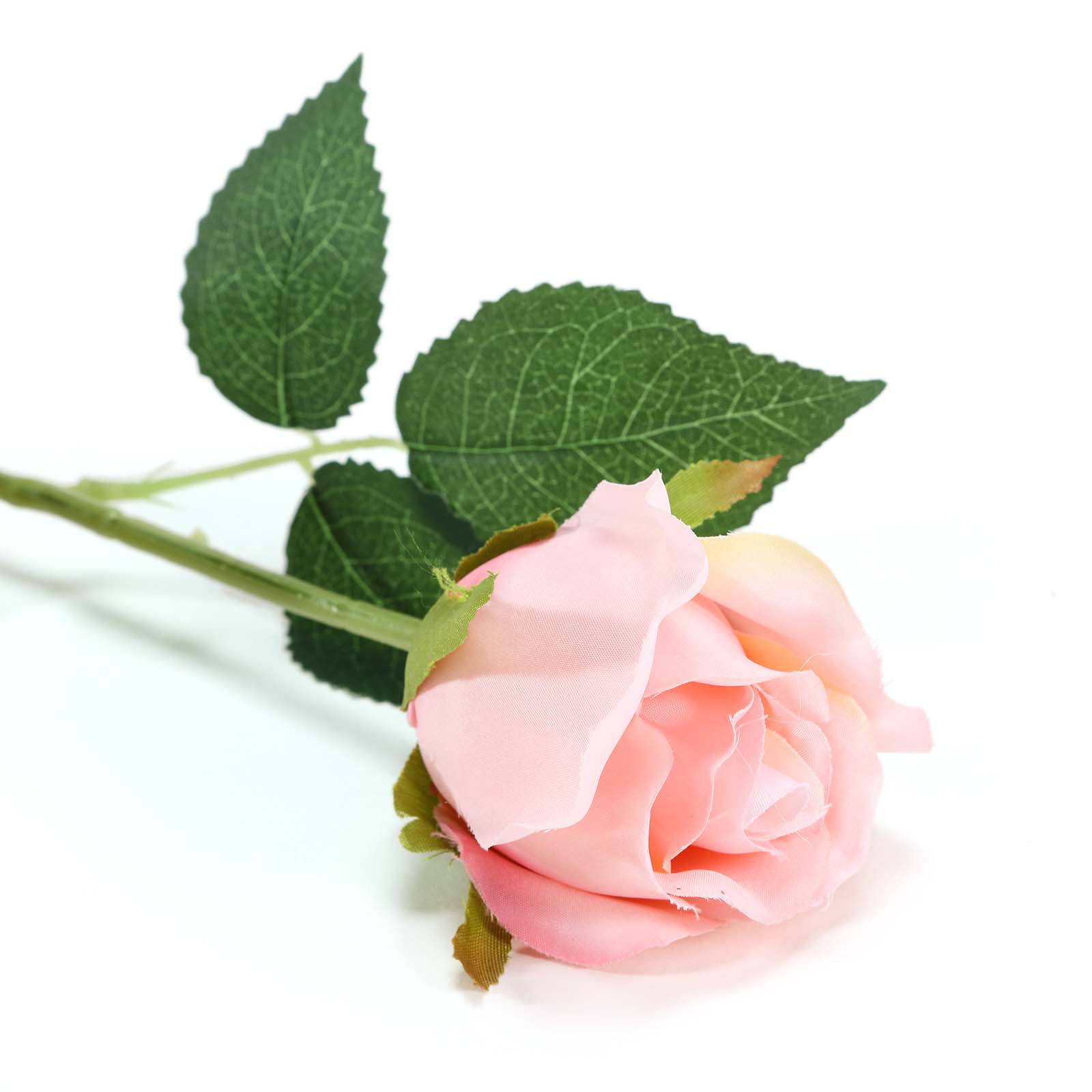 24~ROSEY PINK RIBBON ROSES 1/4" FLOWER 4 1/2" WIRED STEM~CRAFTS,WEDDING,HAIR 