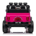 thumbnail image 4 of Joyracer 12V Kids Ride on Truck Car with Parent Remote Control & 2 Seater, 5.5 AH Battery Powered Toy Car w/ 4 Large Wheels, Spring Suspension, 3 Speeds, LED Lights, Bluetooth for Girl Boy, Rose Pink, 4 of 8