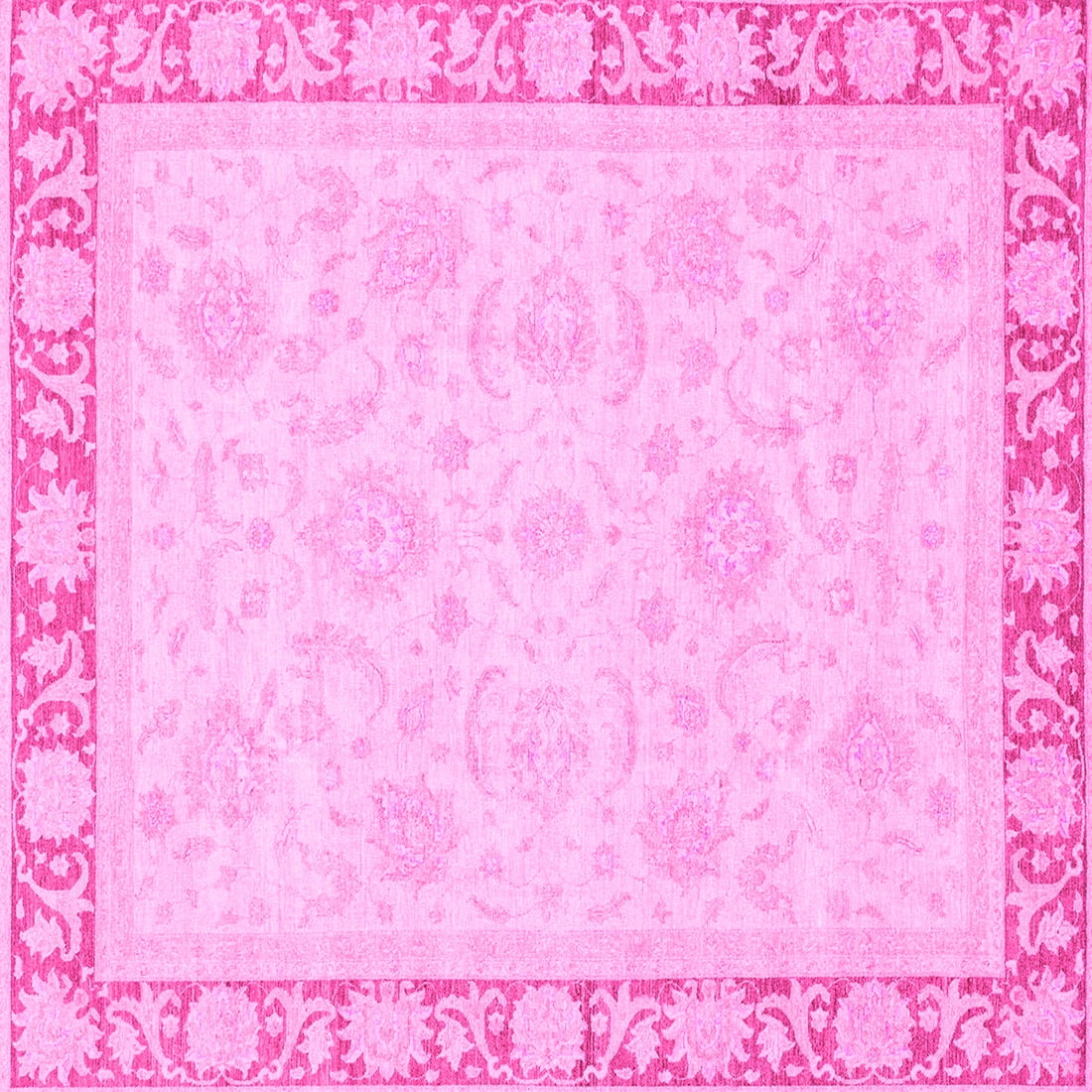 Ahgly Company Indoor Square Abstract Pink Modern Area Rugs, 7' Square ...