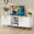 thumbnail image 7 of TV Stand for TVs up to 65" with Sliding Fluted-Doors, EVMORE Modern Entertainment Center w/ Storage Cabinets and Shelves for Living Room, 7 of 7