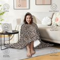 thumbnail image 4 of Wearable Blanket,Black and Tan Leopard Print Hooded Wearable Flannel Blanket for Adults & Teens,Winter Poncho Shawl Wrap Cape Cozy Anti-Pill,60"x80", 4 of 5