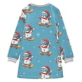 thumbnail image 6 of Girls' long-sleeved dress Cartoon Snowman with Goggles Girls' A-line dress with ribbed cuffs Soft and comfortable, 6 of 6