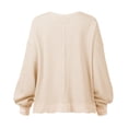 thumbnail image 1 of Sudadera De Mujer, Patrón De Gofres, Mano De Obra Fina, Suéter De Otoño, Abertura Lateral Para El Hogar ANGGREK No, 1 of 6
