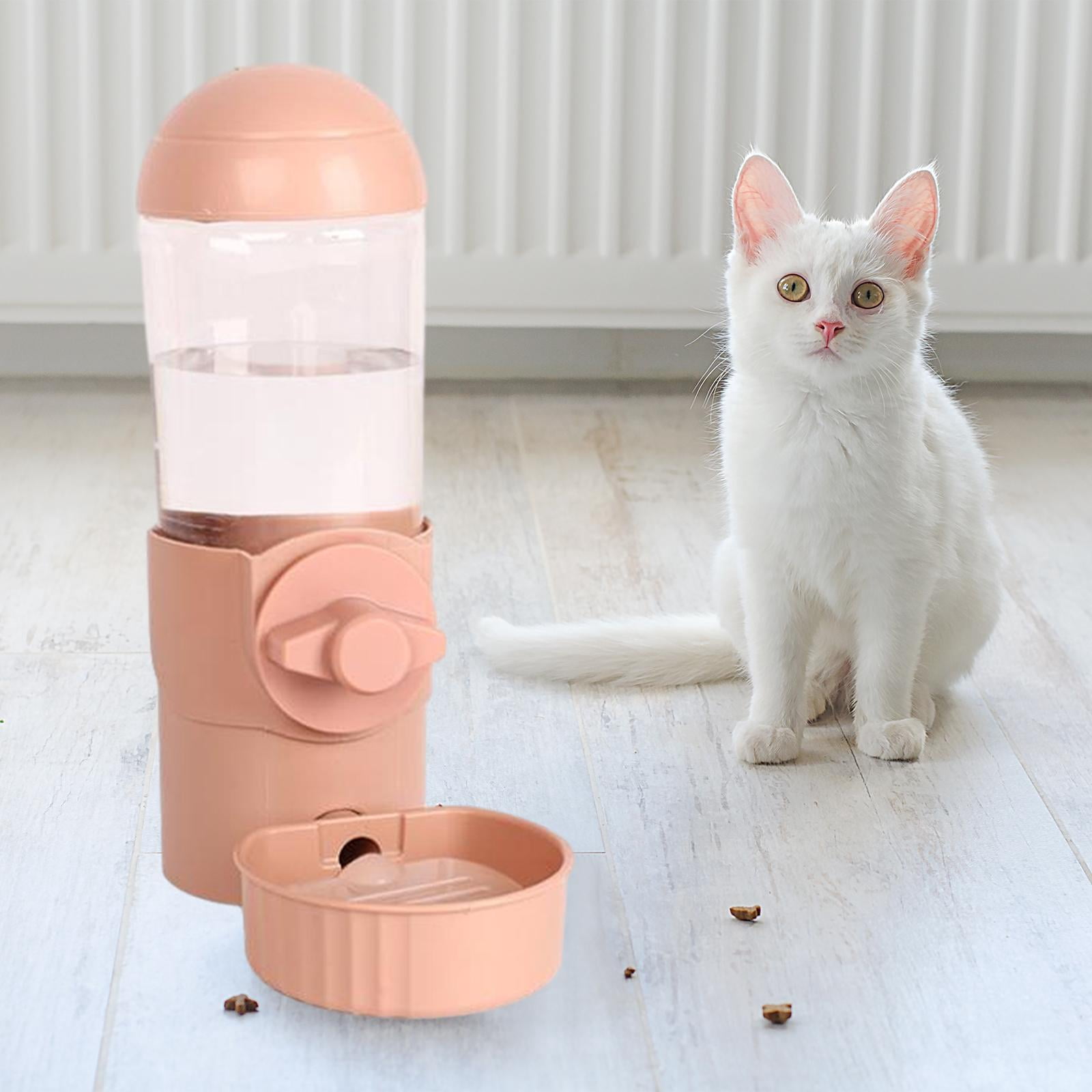 Pet Water Fountain Automatic Cage Installation for Pet Supplies Puppy Kitten Pink