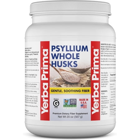 Yerba Prima Psyllium Whole Husks Colon Cleanser Weight Loss Bulk 20-Ounce