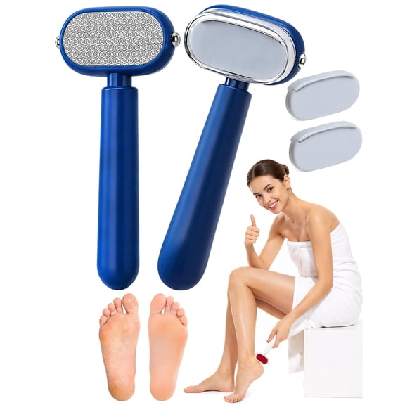 2 in 1 Callus Remover for Feet, Dual-Sided Foot File with Ergonomic Handle, Stainless Steel Callus Scraper for Smooth Heel Care