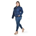 thumbnail image 2 of Chamarra de mezclilla con olanes Roman Fashion /Tallas Extras, 165 (Azul dark) azul oscuro 40, 2 of 6