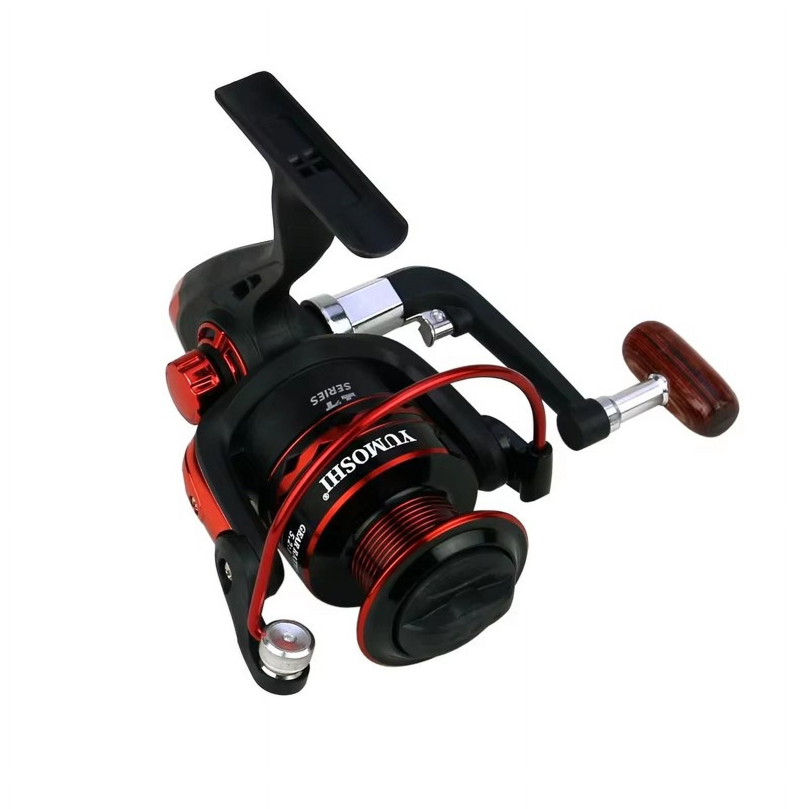 14BB Metal Wire cup Wooden Grip Professional Spinning Fishing Reel 5.2:1 Gear Ratio Sea Bass Fishing Wheel With Spare Spool