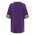 thumbnail image 5 of Baberdicy Women's Fashion Sequined Casual Football Cheer Rugby Tops Long T Shirts Purple Polyester, cotton, 5 of 9