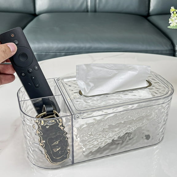 SEWCHICS Clear Tissue Box Cover Transparent Pet Steel Home Decor Modern Tissue Holder