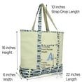 thumbnail image 3 of DALIX Initial Tote Bag Personalized Monogram Blue Antique Fish Zippered Top Letter - A, 3 of 7