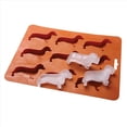 thumbnail image 2 of 2X Molde de Silicona para Galletas de Chocolate con Forma de de Perro Salchicha, Bandeja de Hielo para el Hogar, Herramientas de Cocina, Molde de Silicona, Marrón, 2 of 5