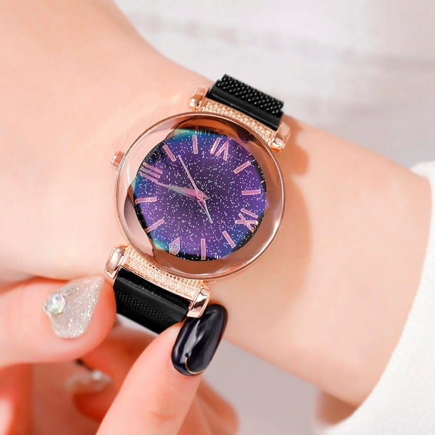 Reloj de cuarzo para mujer, relojes para mujer, esfera de moda, correa de malla de acero inoxidable, reloj de cuarzo para mujer, reloj de cuarzo de regalo