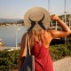 thumbnail image 5 of 54-58 cm sombrero circunferencia sombrero femenino verano al aire libre playa grandes aleros protector solar sombrilla sombrero de paja pajarita plegable, 5 of 5
