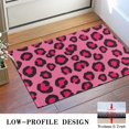 thumbnail image 3 of Black and Pink Leopard Print Washable Non Slip Indoor Door Mat, Decorative Entry Rug for Entrance, Bedroom, Kitchen, Bathroom, 16"x24", 3 of 6