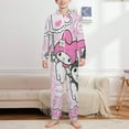 thumbnail image 2 of Kuromi And My Melody Hooded Union Suit Pajama Soft Comfy PJs Sleepwear, 2 of 7