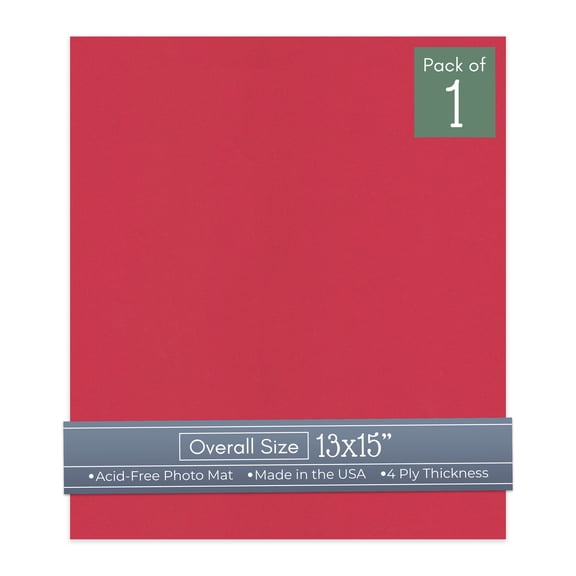 Deep Red 13x15 Uncut Art Mat Board - No Opening - 1 Mat
