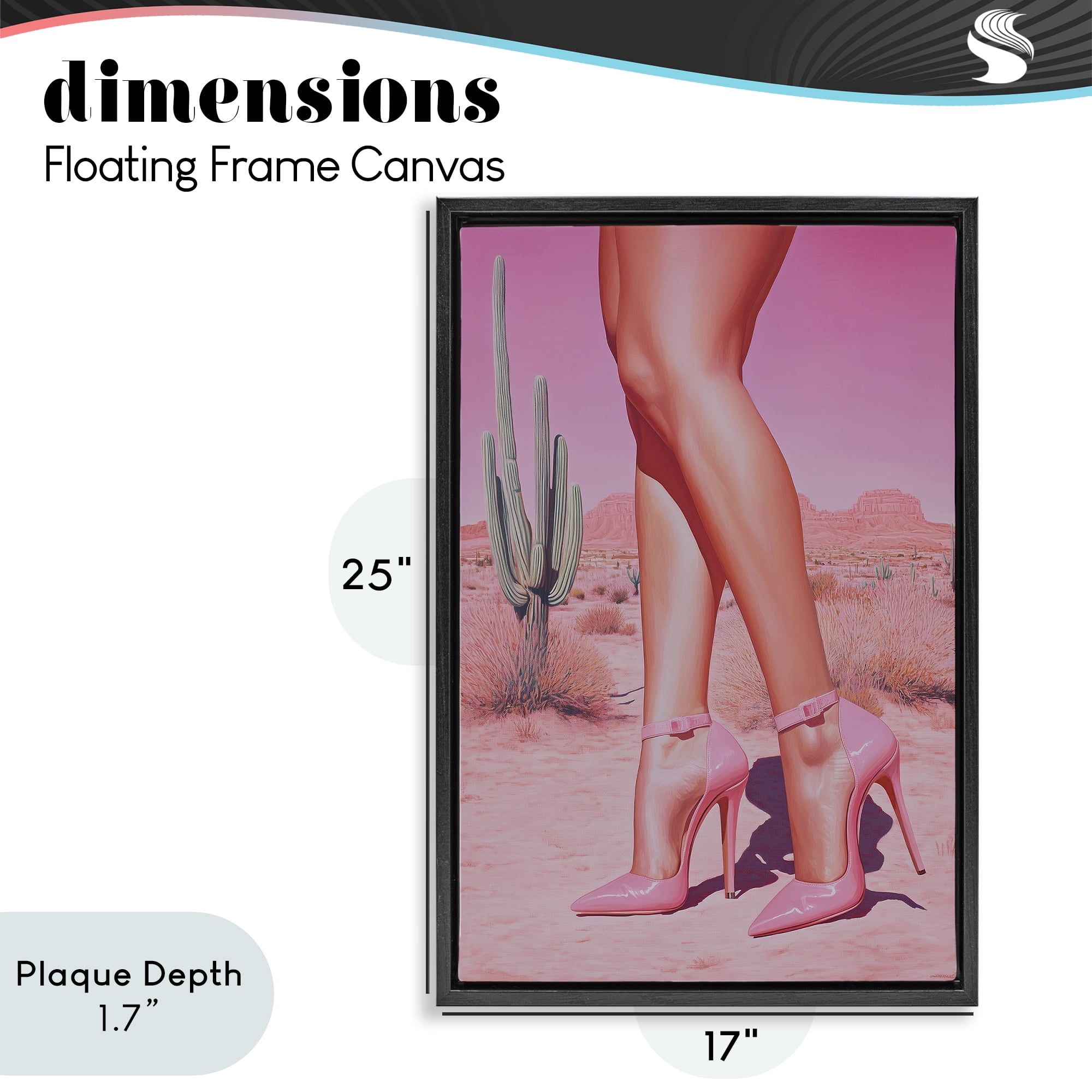 Stupell Industries Desert Heels Cowgirl Black Framed Floater Canvas Wall Art, design by Heidi Kuntz