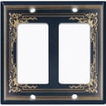 thumbnail image 6 of Metal Light Switch Plate Cover Elegant Victorian Black Yellow Frame FRA054, 6 of 13