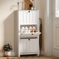 thumbnail image 2 of HOMCOM Armoire à Chaussures Étroite avec 3 Tiroirs Basculants, Armoire de Rangement pour Chaussures, Blanc, 2 of 10