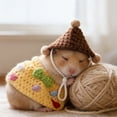 thumbnail image 3 of Sombrero para hámster, mini gorro de fiesta, apto para animales pequeños, bonita boina tejida a mano, pequeña y adorable, perfecta para animales como los cerdos barbudos, 3 of 3