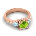 thumbnail image 3 of 2.50 Carat Round Cut Peridot & Aquamarine Gemstone Elegant Wedding Ring for Women Solid 18K Rose Gold Size 5 by Diamond-Capitals, 3 of 8