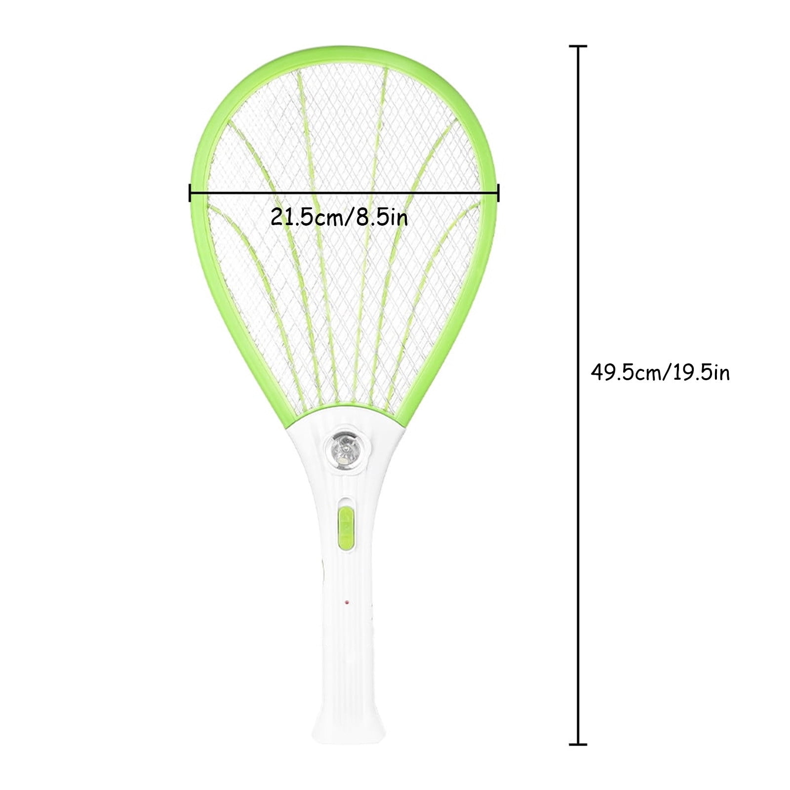 THOPBPRK 2-in-1 Electric Fly Swatter Bug Zapper Racket Rechargeable with LED Lighting 3-Layer Mesh for Outdoor Yard Decorations and Easter Gifts Protector Tool, Green