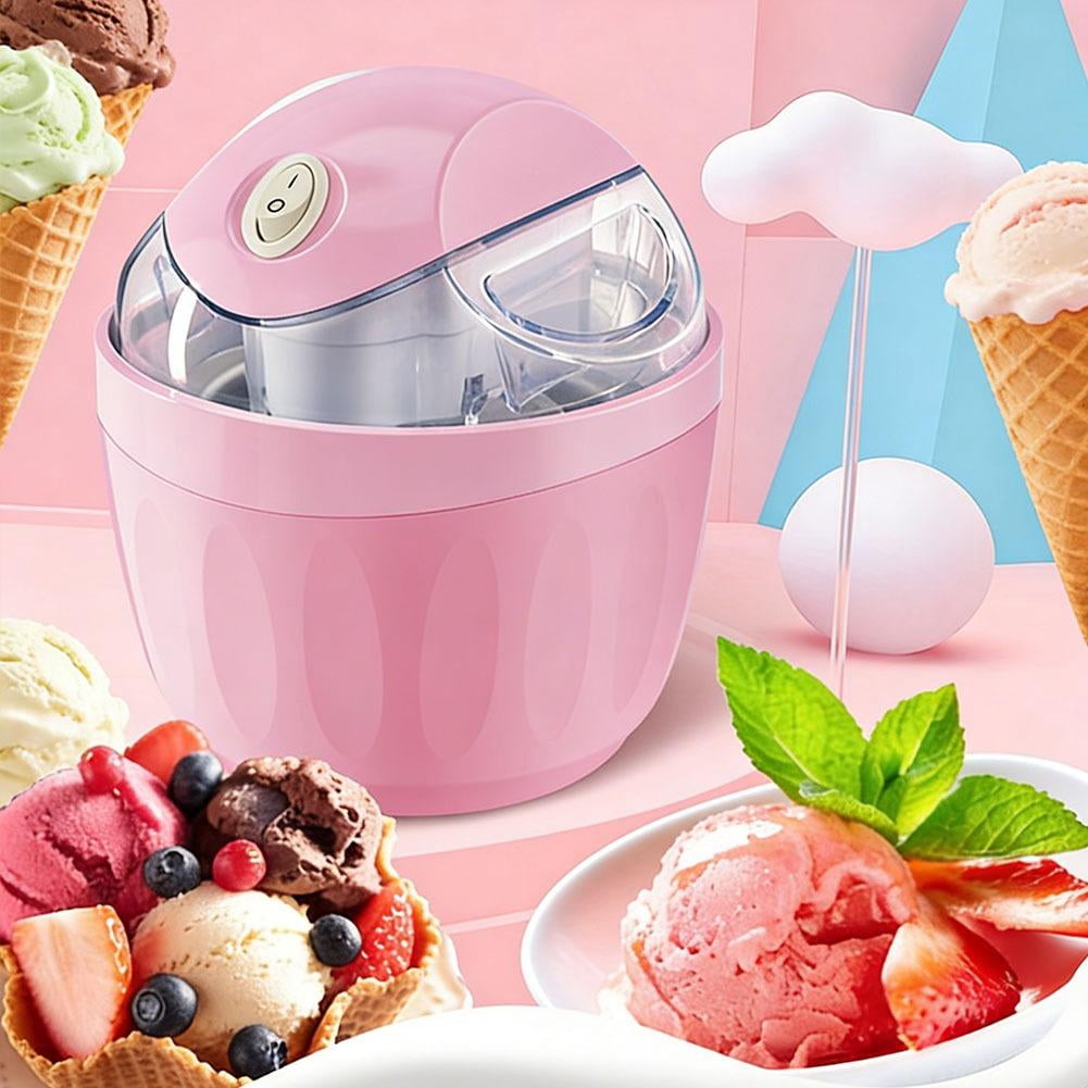 Electric Ice Cream Maker for Home, 500ml Mini Sorbet & Frozen Yogurt Machine for Kids, Quick 15-Minute Homemade Dessert Tool, 120V US Plug, Blue