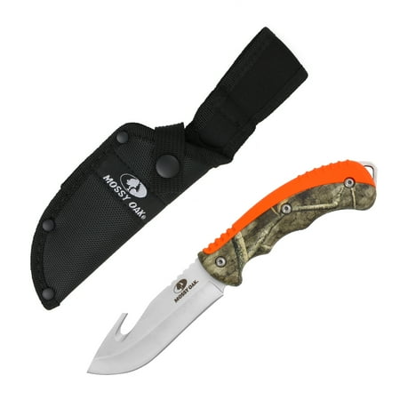 Mossy Oak 9 inch Gut Hook Fixed Blade Knife with Sheath 3CR Stainless Steel