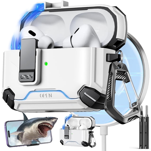 Funda con soporte de teléfono y kit de limpieza para AirPods Pro