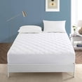 thumbnail image 3 of Peace Nest Quilted Fitted Mattress Pad, Elastic Stretches up to 18 Inches Deep, Pillow Top Mattress Cover - White Queen - 60x80 inches, 3 of 5