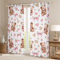 thumbnail image 3 of Homewish Pink Bowknot Bear Black Out Curtains, Cartoon Love Heart Print Curtains Pack of 2 (42x63 Each), Teens Kids Boys Girls Bedroom Curtains, Living Room Curtains Decor, 3 of 7
