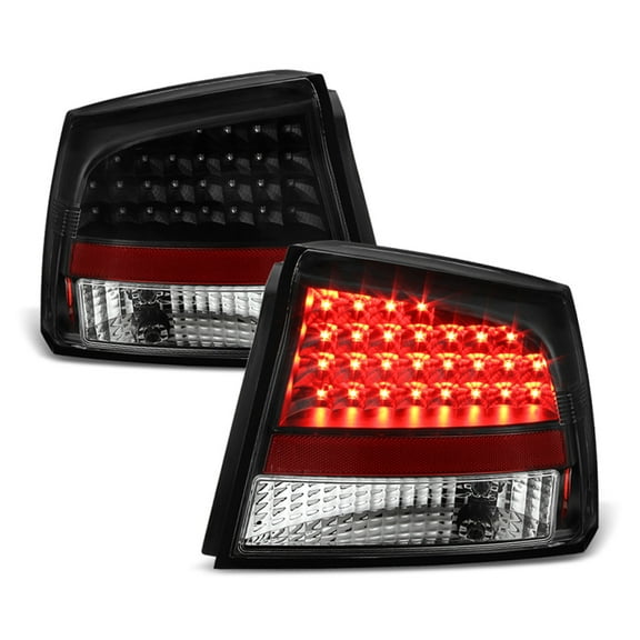 2006 2007 2008 Dodge Charger Black LED Tail Lights Brake Lamps Rear Left Right